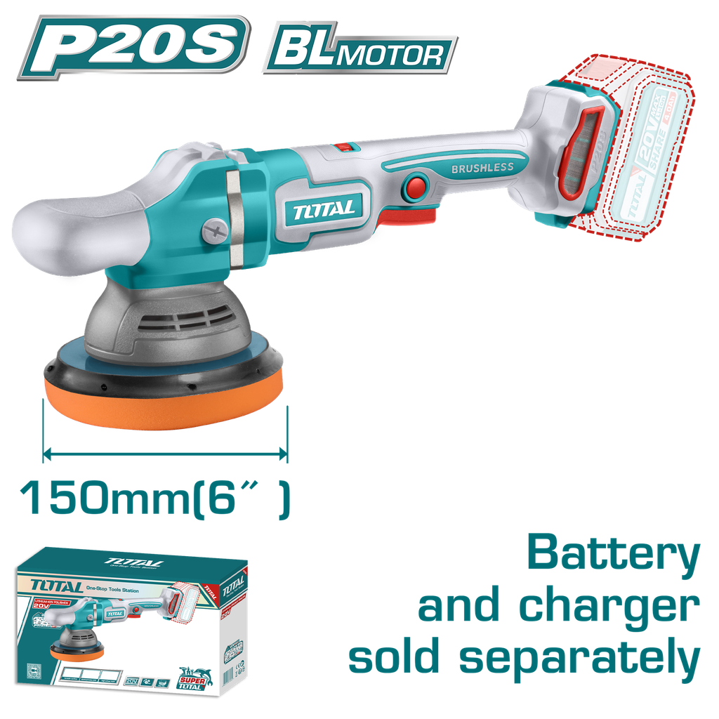 POLICHADORA INALAMBRICA 6" 20V BATERIA Y CARGADOR NO INCLUIDO V/VARIABLE INDUSTRIAL SUPER TOTAL (TAPLI2015)