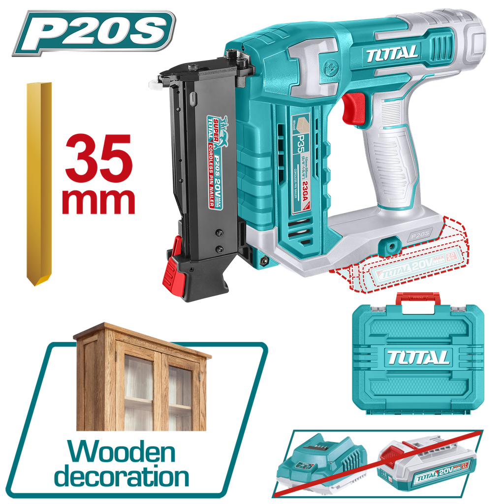 CLAVADORA INALAMBRICA 35MM 20V NO INCLUYE BATERIA Y CARGADOR INDUSTRIAL SUPER  TOTAL (TCBNLI3603)