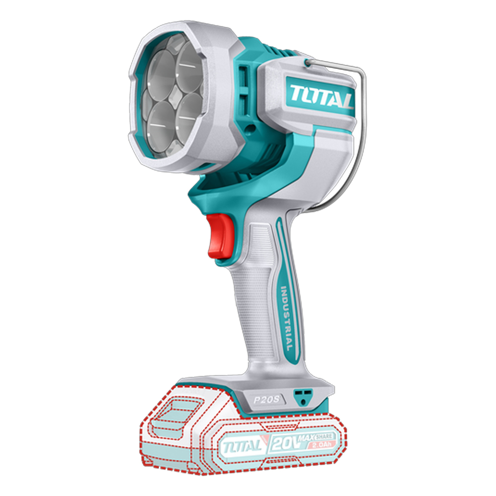 LAMPARA DE TRABAJO INALAMBRICA 2000 LUMENES 20V BATERIA Y CARGADOR NO INCLUIDO  INDUSTRIAL SUPER TOTAL (TWLI2088)