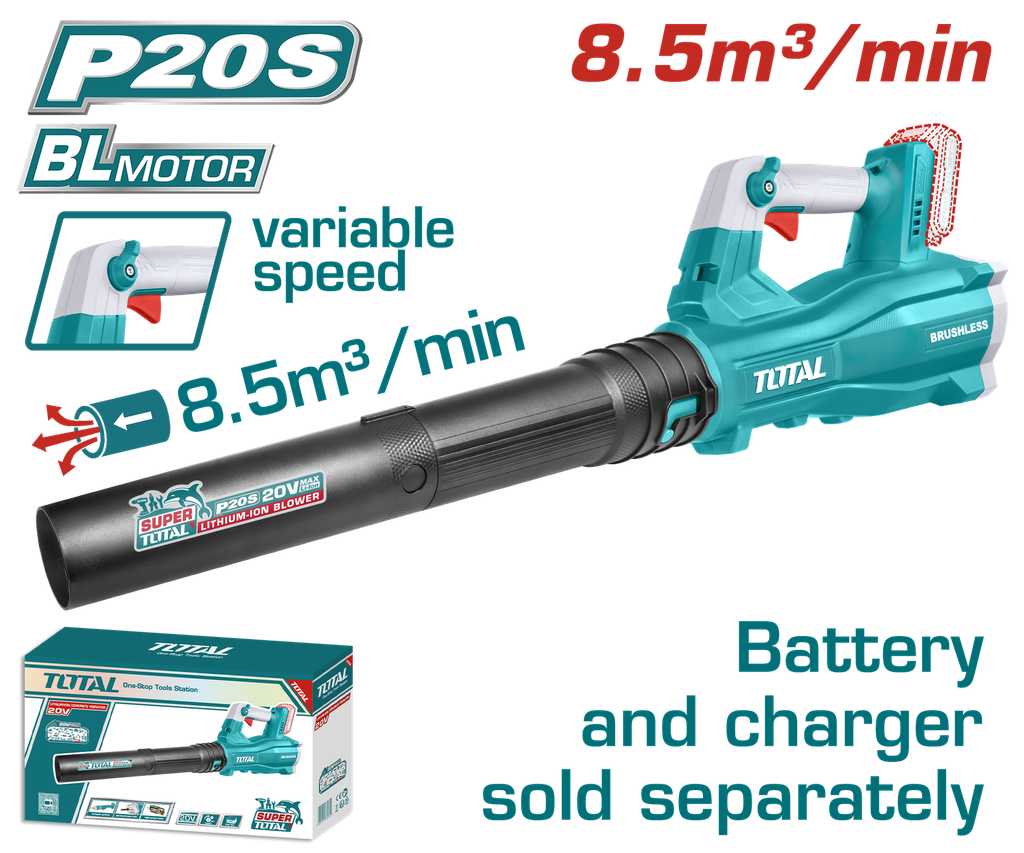 SOPLADORA INALAMBRICA 20V V/VARIABLE BATERIA Y CARGADOR NO INCLUIDO  INDUSTRIAL SUPER  TOTAL (TABLI20428)