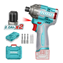 ATORNILLADOR DE IMPACTO INALAMBRICO  16V 170NM  INCLUYE 2 BATERIAS 2.0AH, CARGADOR,  PUNTA TALADRO Y  COPA  INDUSTRIAL SUPER TOTAL (UTIRLI16178)