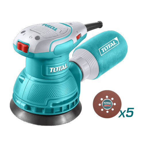 LIJADORA DE PALMA ORBITAL  5" 320W INCLUYE 5 LIJAS INDUSTRIAL  SUPER  TOTAL (UTF2131256)