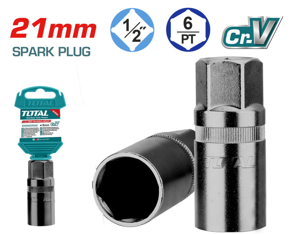 COPA BUJIA 1/2" 21MM INDUSTRIAL SUPER TOTAL (THSPS12216)