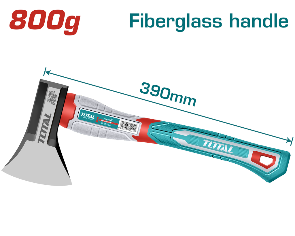 HACHA 800G  MANGO DE FIBRA DE VIDRIO SUPER TOTAL (THAX061800)