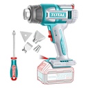 PISTOLA CALOR INALAMBRICA  20V CON TEMPERATURA AJUSTABLE PANTALLA LCD INCLUYE 4 BOQUILLAS 1 RASCADOR, BATERIA  Y CARGADOR  NO INCLUIDO INDUSTRIAL SUPER TOTAL (TBLI2003)