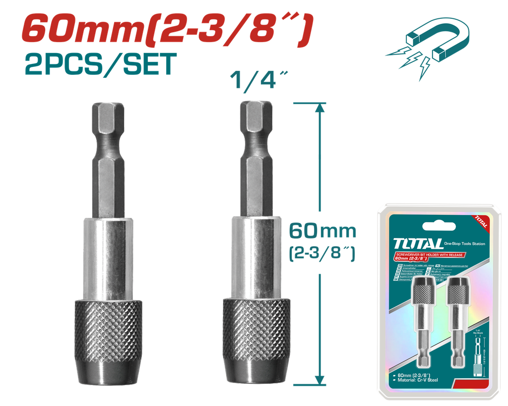 COPA TORNILLO  2-3/8" IMANTADA JUEGO X  2 PZS  SUPER TOTAL (TAC462601)