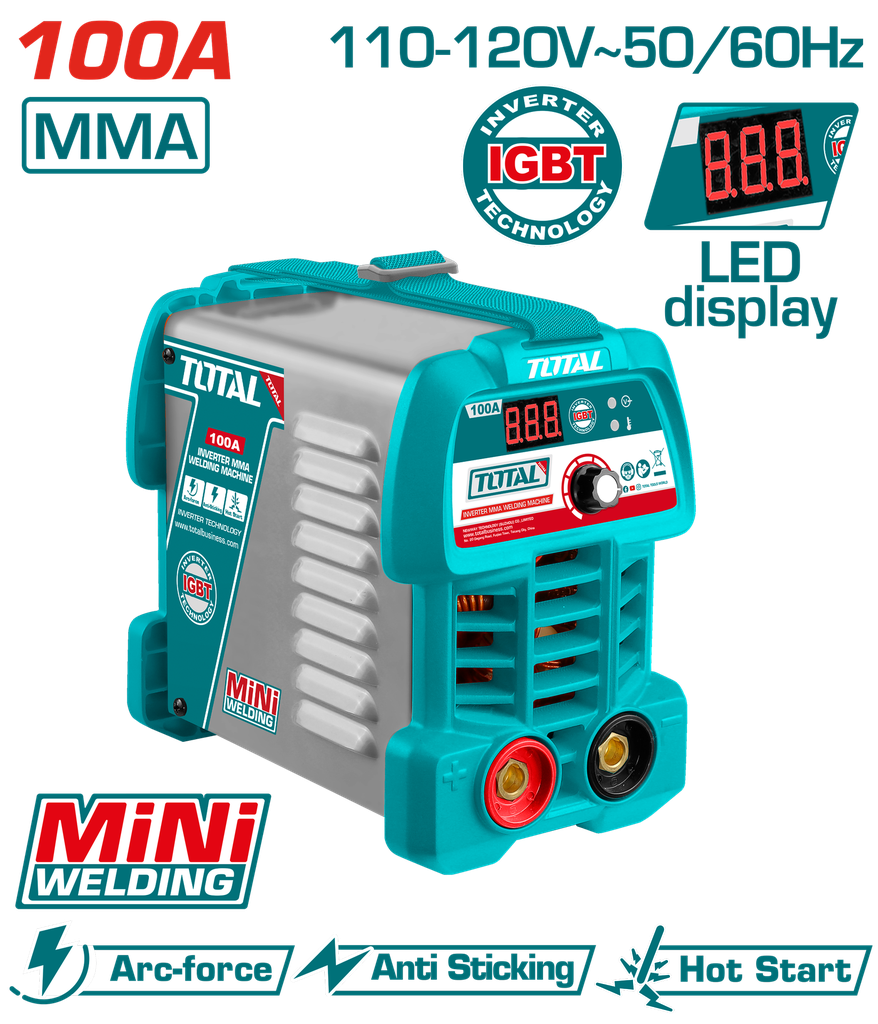 SOLDADOR INVERSOR DIGITAL 100A (MMA) 110-220V  SUPER TOTAL (UTW210049)