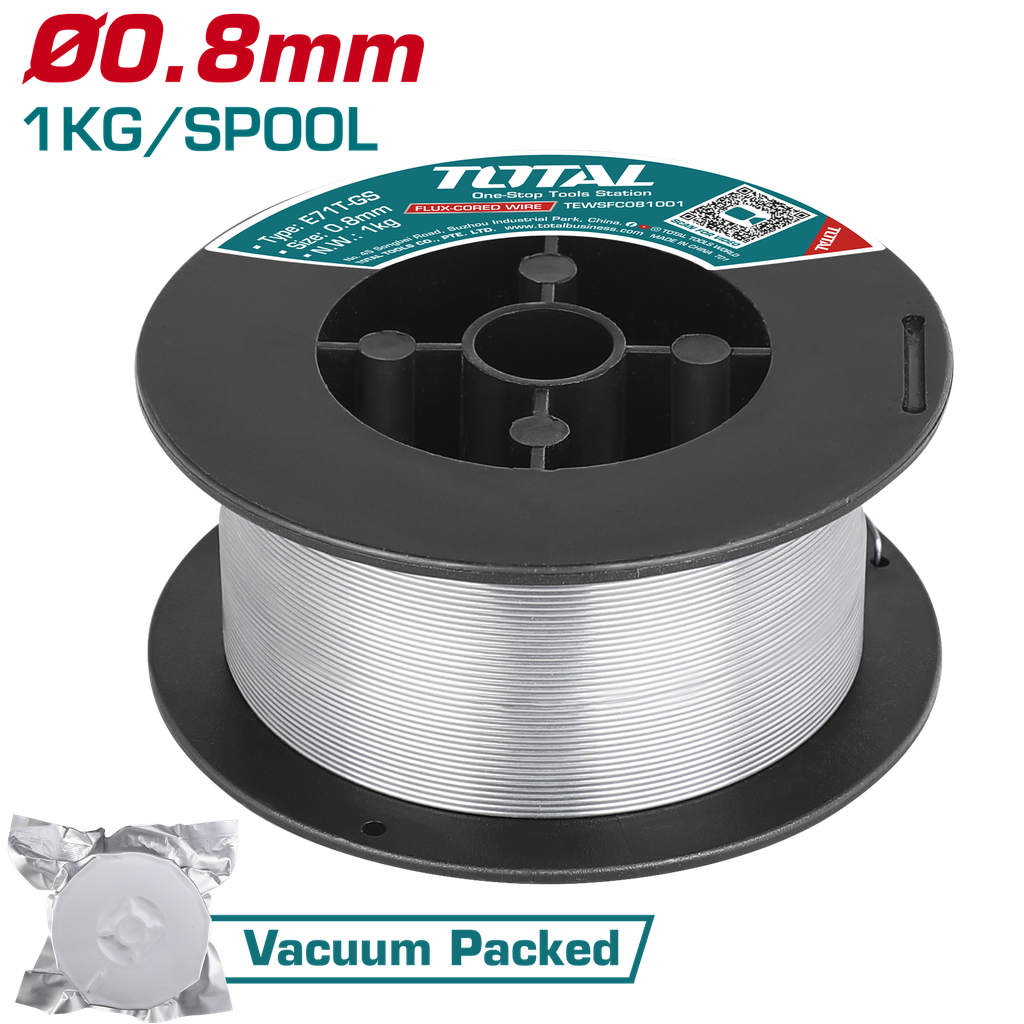 SOLDADURA FLUX-CORED WIRE MIG 0,8MM (ROLLO X 1KG) SUPER TOTAL (TEWSFC081001) 