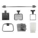 KIT ACCESORIOS PARA BAÑO X 6 PIEZAS GRIS OSCURO UDUKE (HT3392)