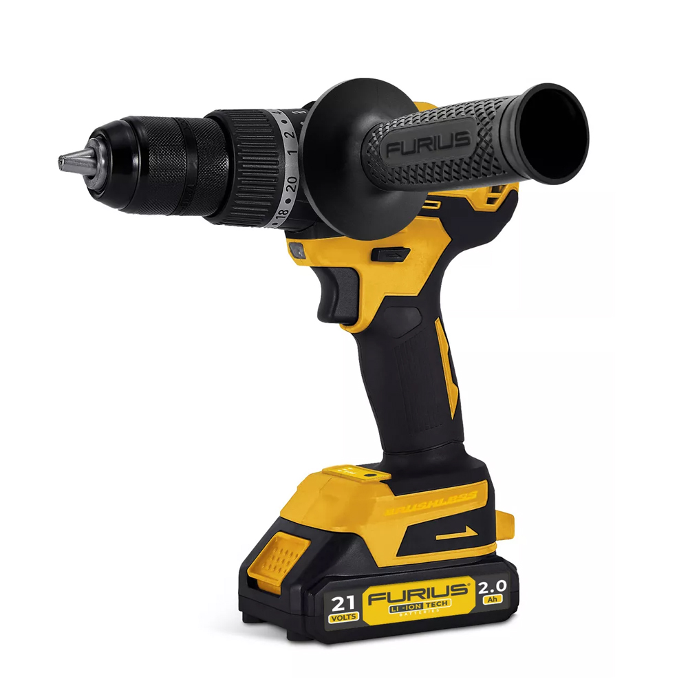 TALADRO PERCUTOR INALAMBRICO 21 V SIN ESCOBILLAS 1/2" - 70NM FURIUS (FID21B)