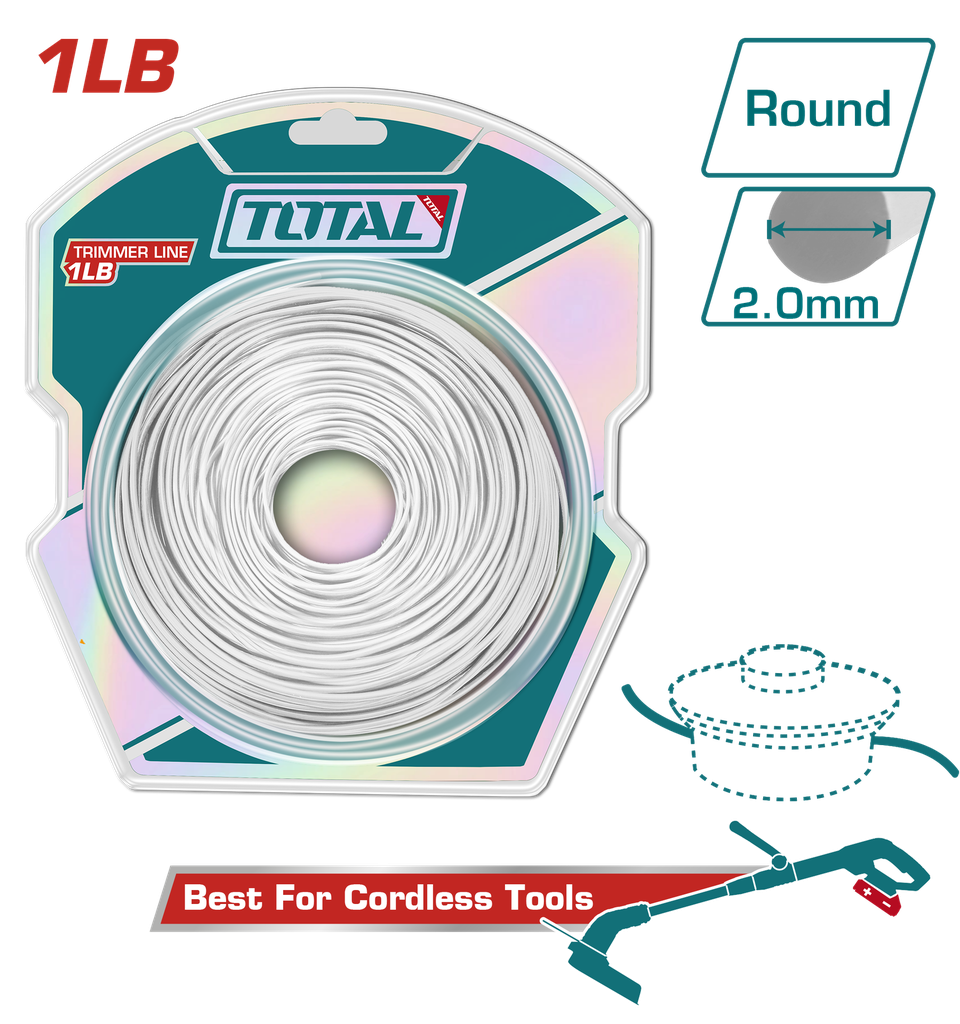 NYLON GUADAÑADORA  CUADRADO 2,2MM -1LB  INDUSTRIAL TOTAL (TALS2001)