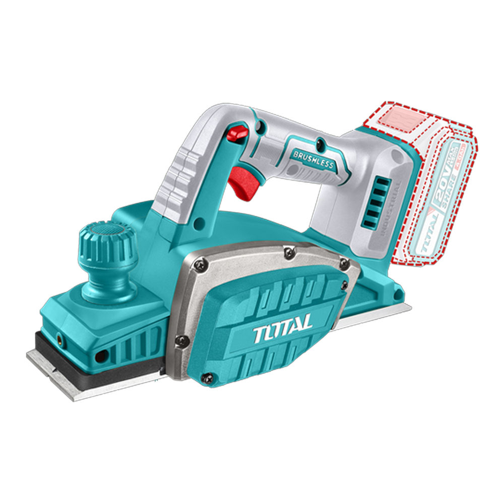 CEPILLO INALAMBRICO PARA MADERA 20V  INCLUYE GUIA Y LLAVE, BATERIA Y CARGADOR NO INCLUIDO INDUSTRIAL SUPER TOTAL (TRLI20401)