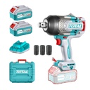 PISTOLA IMPACTO INALAMBRICO 3/4 20V 1350NM INCLUYE 2 (5.0 AH) BATERIAS 1 CARGADOR Y 3 COPAS 27,30,32 MM INDUSTRIAL SUPER TOTAL (UTIWLI20135)