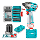 ATORNILLADOR DE IMPACTO INALAMBRICO 1/4 170NM 16V + 31 ACCESORIOS  INCLUYE 2 BATERIAS (2.0AH)  Y CARGADOR INDUSTRIAL SUPER TOTAL (UTOSLI241083)