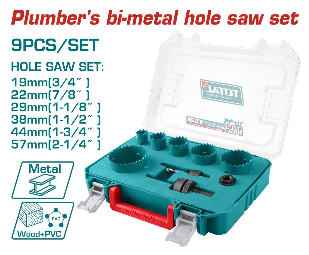 SIERRA COPA BIMETAL 19MM JUEGO X 9 PZS SUPER TOTAL (TACSH0091)