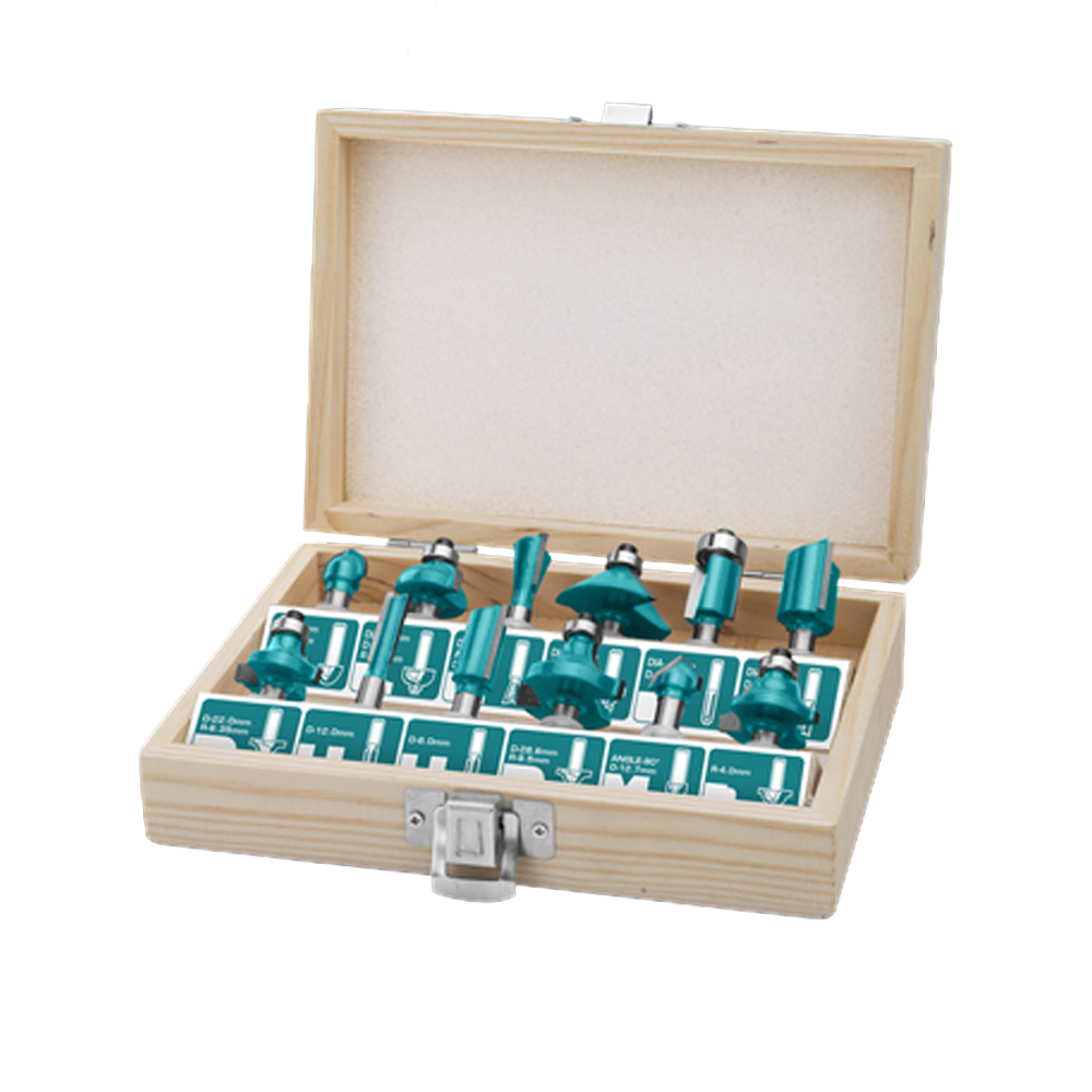 JUEGO DE 12 FRESAS PARA RUTEADORA 1/4 SUPER TOTAL (TACSR0104121)