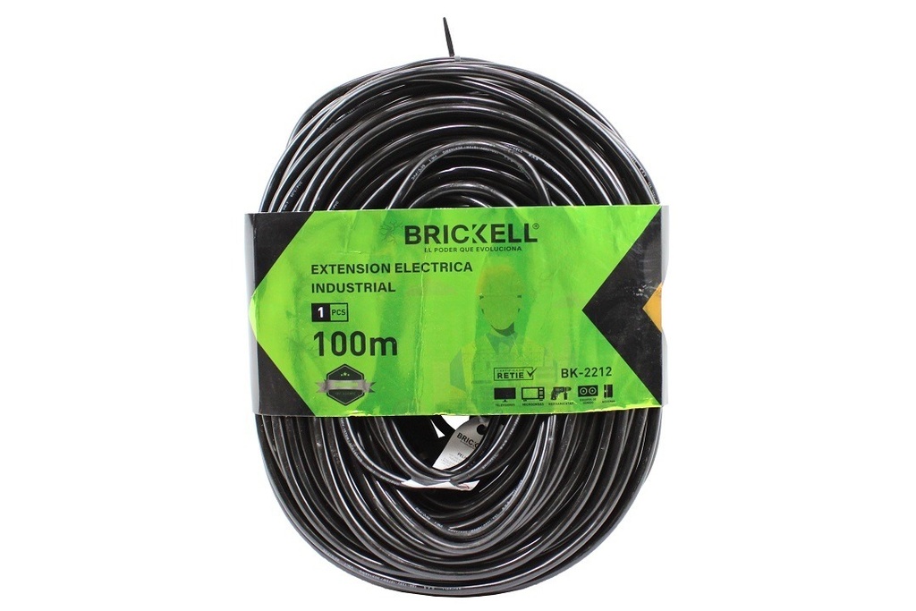 CABLE ENCAUCHETADO 3 X 14 EXTENSION TRABAJO PESADO X 3 100M (BK-2212) (CERTIFICADO)