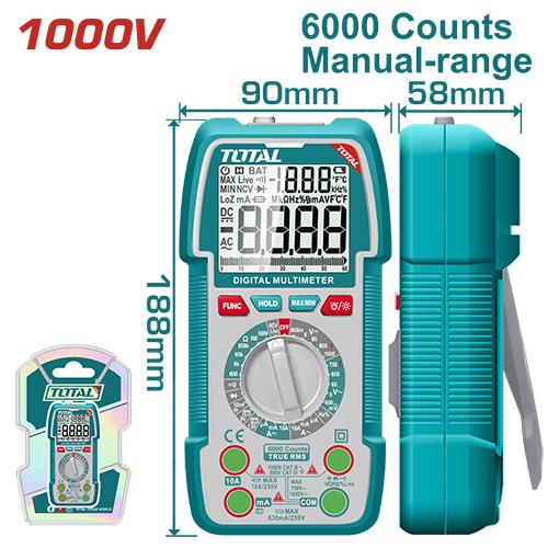 TESTER DIGITAL 1000V INDUSTRIAL  SUPER  TOTAL (TMT5310002)