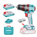 TALADRO INALAMBRICO  PERCUTOR 1/2 20V 76 N.M INCLUYE 2 BATERIA DE 2.0AH, CARGADOR,47 ACCESORIOS,3 BROCAS CONCRETO INDUSTRIAL SUPER TOTAL (UTIDLI20768)