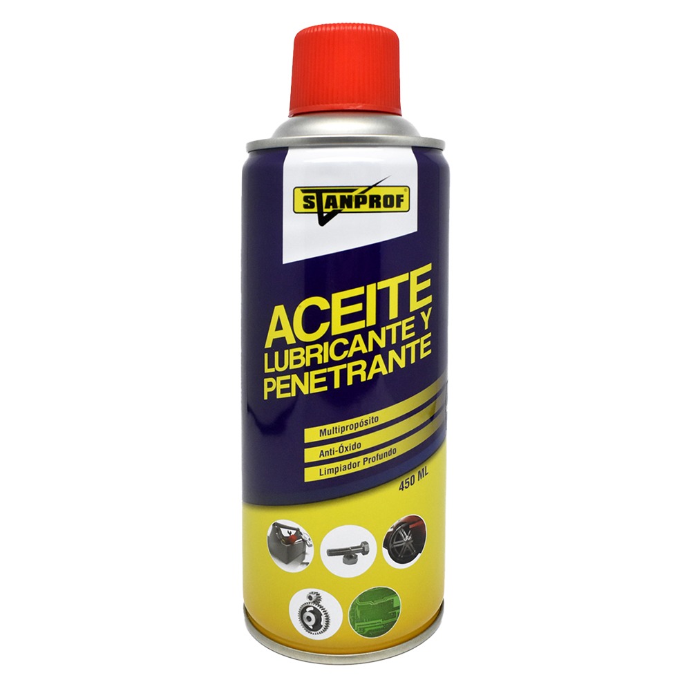 ACEITE LUBRICANTE Y PENETRANTE AEROSOL 450 ML STANPROF (33104)