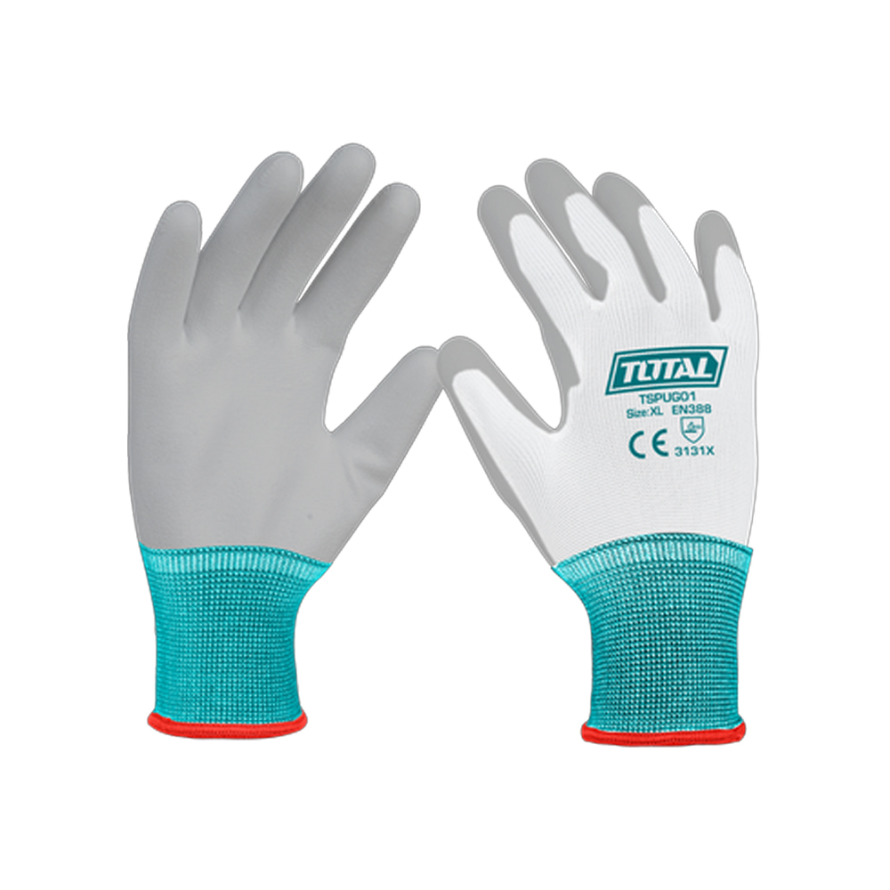 GUANTE POLYESTER XL CON RECUBRIMIENTO DE PU SUPER TOTAL (TSPUG01)