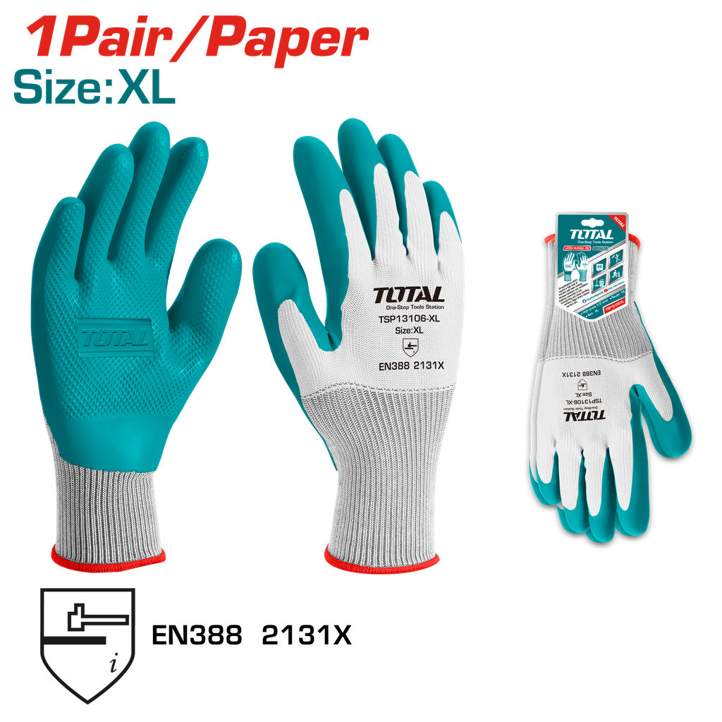 GUANTE DE LATEX XL INDUSTRIAL SUPER TOTAL (TSP13106-XL)