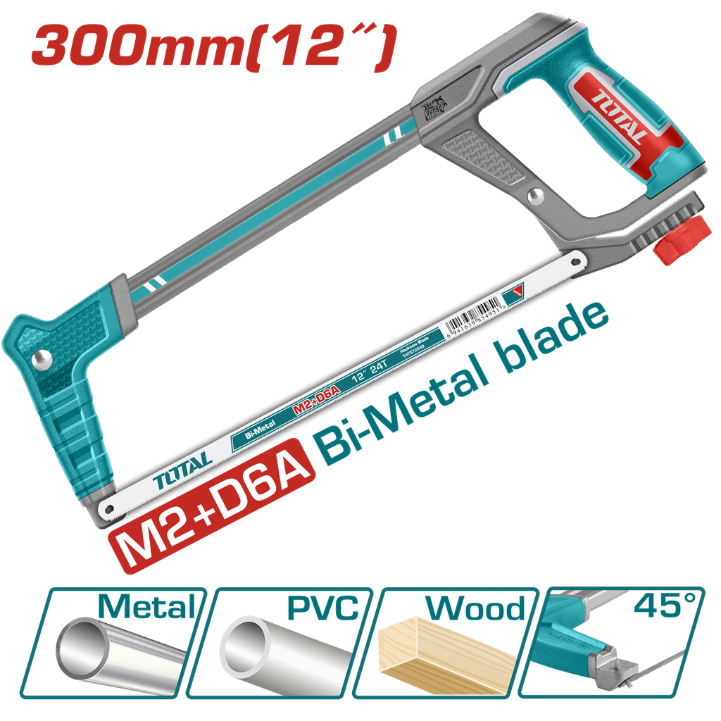 MARCO SEGUETA 12" BI METAL MANGO PLASTICO INDUSTRIAL SUPER  TOTAL (THT541016)