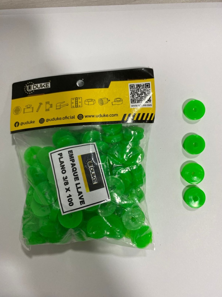 EMPAQUE ECONOMICO GRIFO SILICONADO VERDE (BOLSA X 100) (PRECIO X BOLSA)