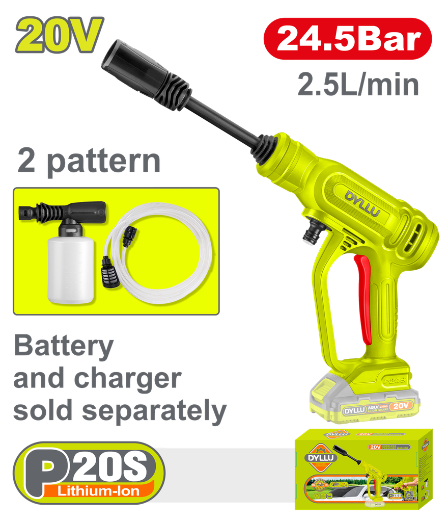 HIDROLAVADORA INALAMBRICA 20V PORTATIL BATERIA Y CARGADOR NO INCLUIDO DYLLU (DTQX0120)