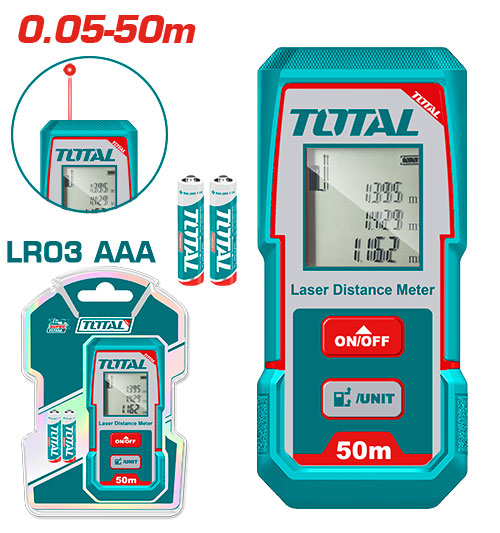 MEDIDOR DE DISTANCIAS LASER 50MTS  INDUSTRIAL SUPER TOTAL (TMT55016)