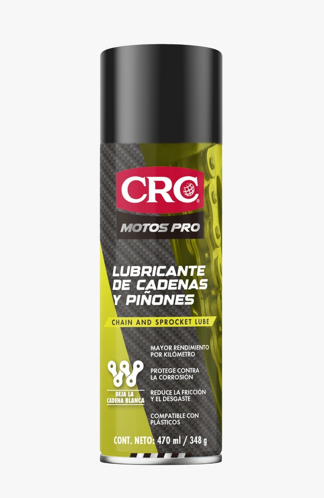 LUBRICANTE DE CADENAS Y PIÑONES 470 ML PRO COLOR BLANCO PARA MOTOS CRC  (60000145)
