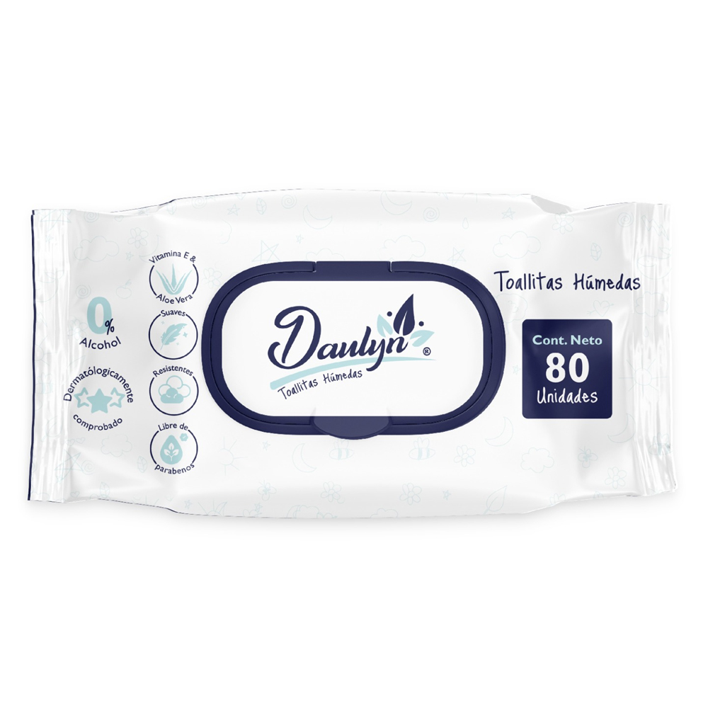 PAÑITOS HUMEDOS DAULYN X 80 UNIDADES