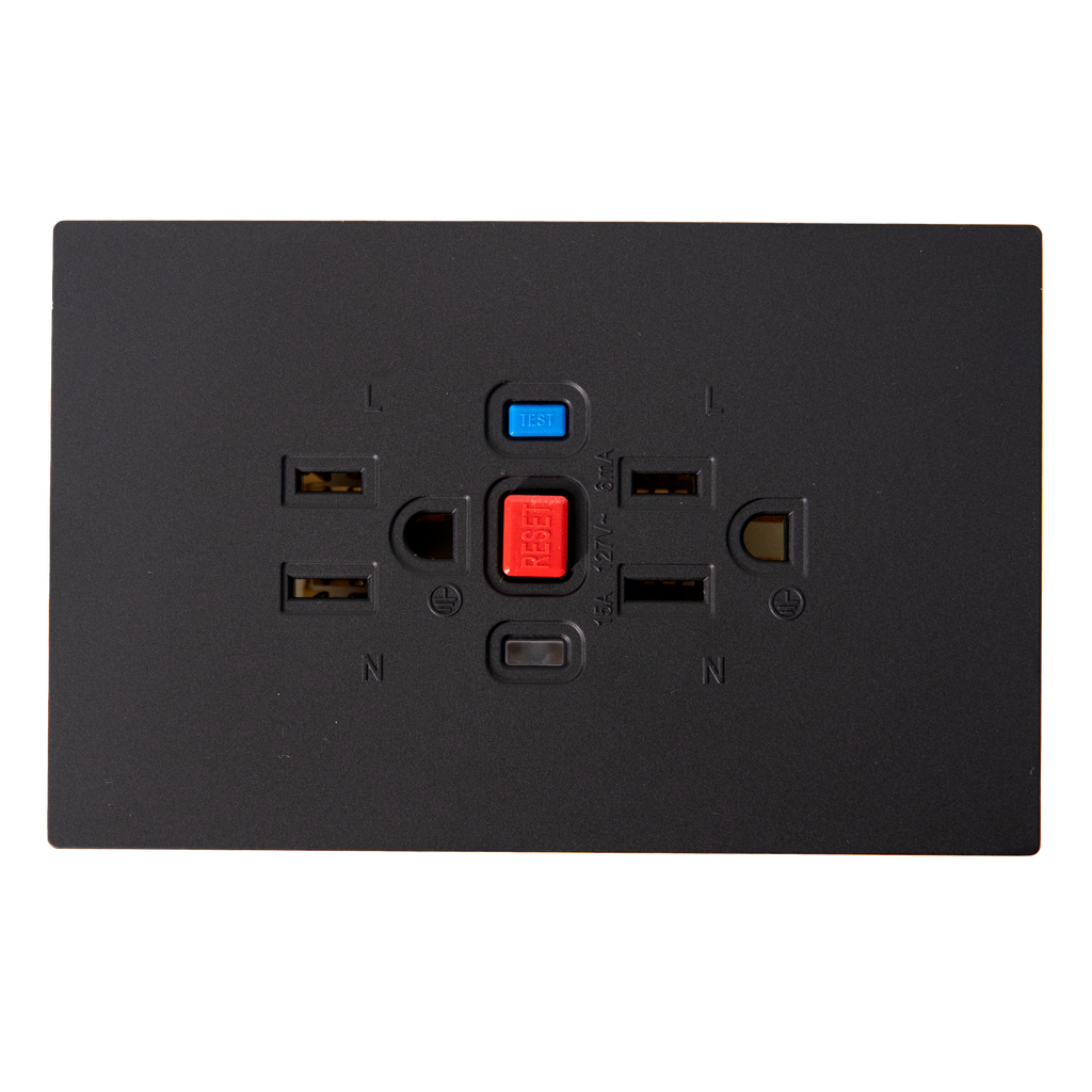 TOMA DOBLE GFCI TERRA NEGRA UDUKE (V6-020)