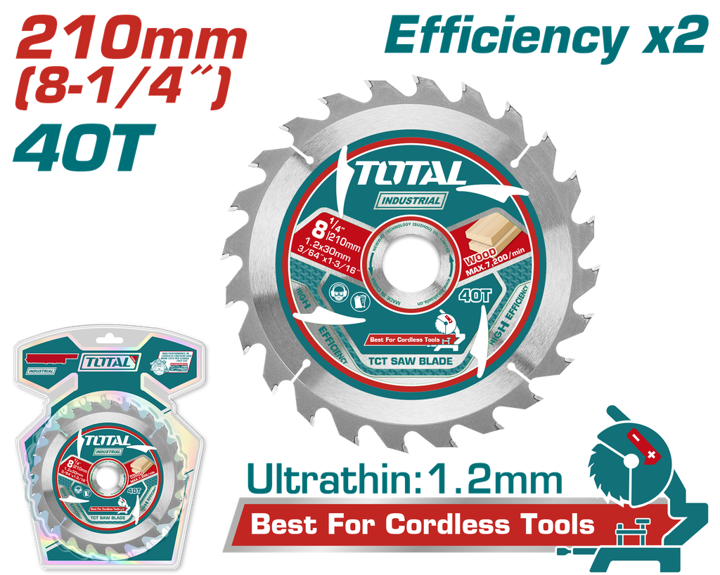 DISCO CORTE MADERA 8-1/4" INDUSTRIAL TOTAL (TAC2332103)