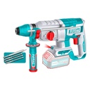 TALADRO ROTOMARTILLO 1" 20V SDS PLUS 2,5 JULES  INCLUYE 3 BROCAS Y 1 CINCEL CARGADOR Y BATERIA NO INCLUIDO INDUSTRIAL TOTAL (TRHLI20268)