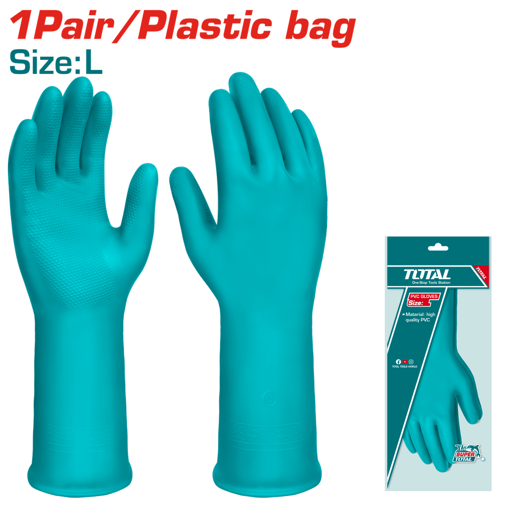 GUANTE INDUSTRIAL PVC TALLA L TOTAL (TSP1801)