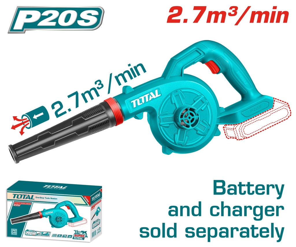 SOPLADORA INALAMBRICA 20V  BATERIA Y CARGADOR SE VENDEN POR SEPARADO (TABLI20028)