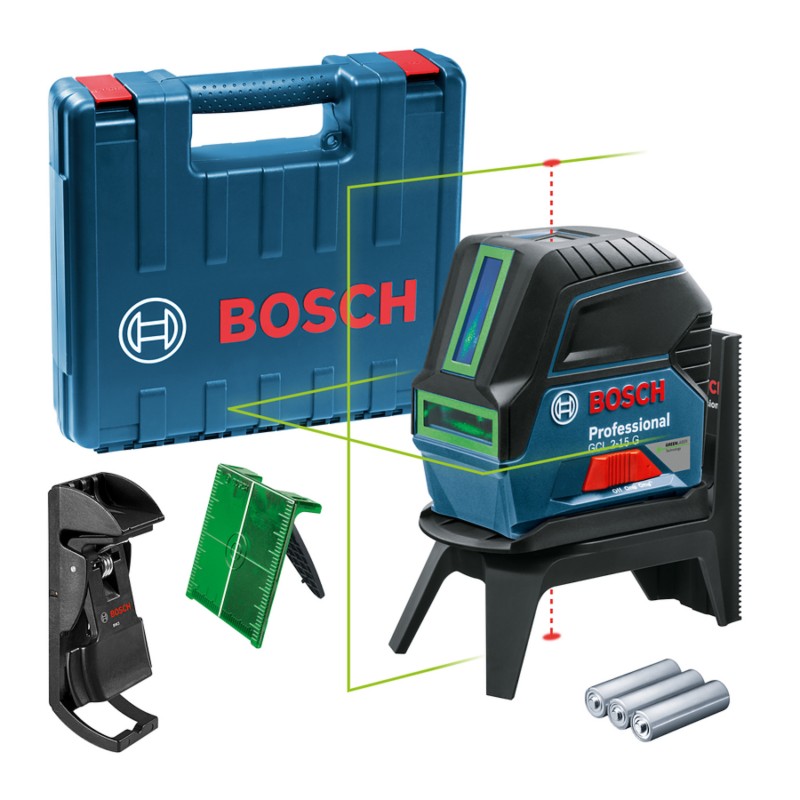 NIVEL LASER BOSCH COMBINADO 2 LINEAS Y PLOMADA BOSCH GCL 2-15 G