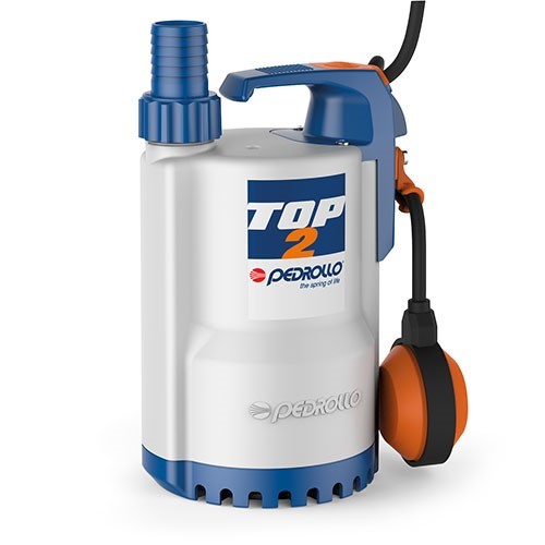 ELECTROBOMBA SUMERGIBLE AGUAS LIMPIAS -LLUVIAS TOP 1 V110 1/3 HP 160 LTS (ALTURA MAX 6LTS)