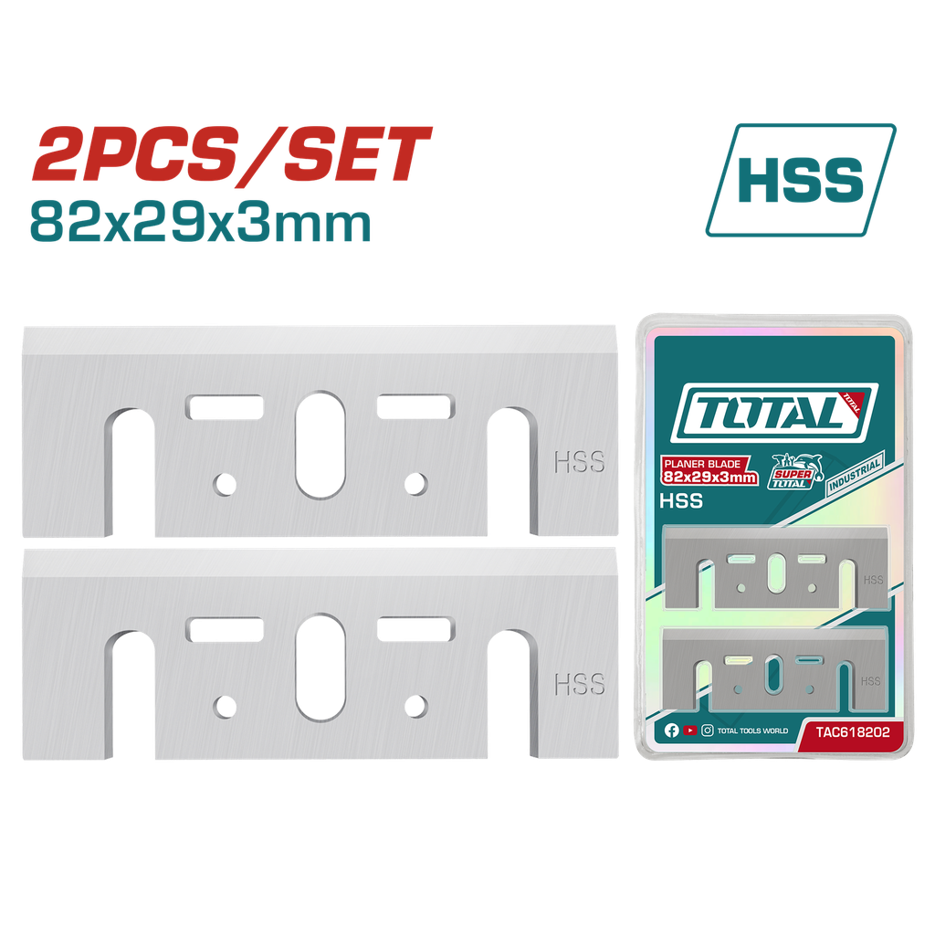 HOJA PARA CEPILLO ELECTRICO (82X29X3MM) COMPATIBLE CON (UTL5508216-UTL7508226) INDUSTRIAL TOTAL (TAC618202) 