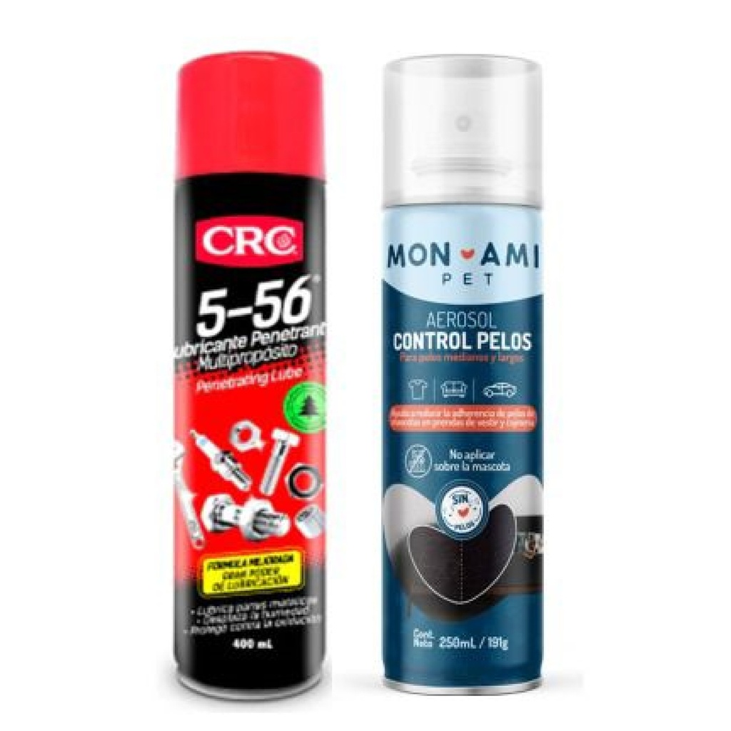 ACEITE LUBRICANTE Y PENETRANTE 400 ML 5-56 CRC + CONTROL DE PELOS 250 ML MON AMI (67000045)
