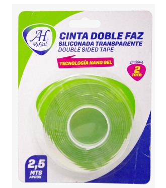 CINTA DOBLE FAZ SILICONA 1/2" X 2,5 MTS APROX AH ROYAL (PAC4774)