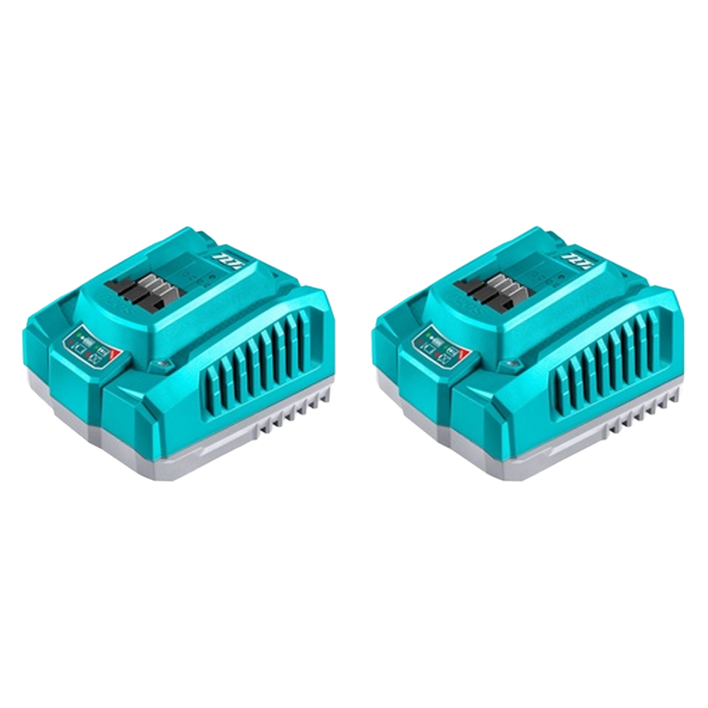 CARGADOR INTELIGENTE  PARA BATERIAS 20V 4.0AH JUEGO X 2 PIEZAS INDUSTRIAL TOTAL (UTOSLI250388)