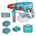 TALADRO ROTOMARTILLO SDS PLUS 42V  2.5 JULES INCLYE  2 BATERIAS 2.0 AH, 1 CARGADOR  Y ACCESORIOS INDUSTRIAL SUPER TOTAL (UTRHLI422682)
