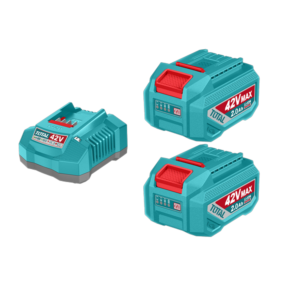 KIT DE 2 BATERIAS 2.0AH + CARGADOR DE  42V INDUSTRIAL TOTAL (UTFBCPM20221)