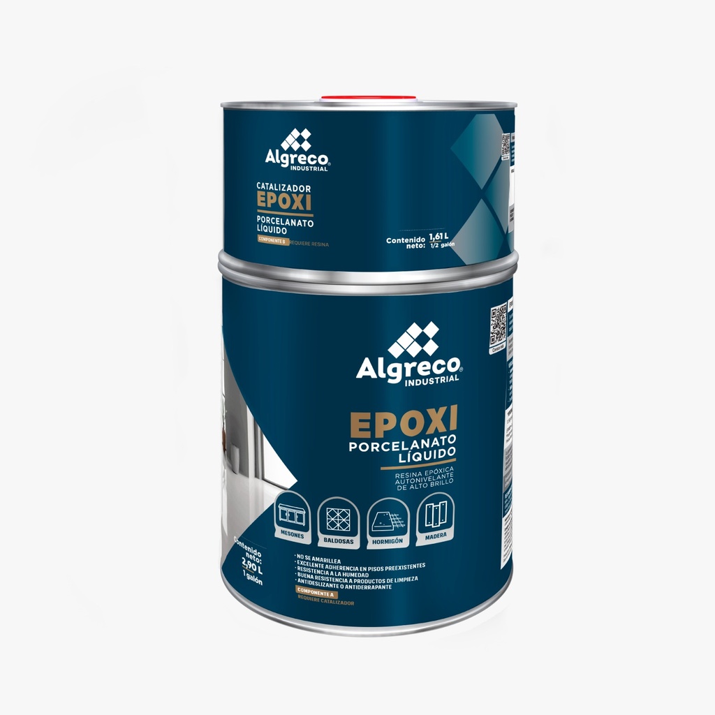 KIT PORCELANATO LIQUIDO EXPOXI  GALON + CATALIZADOR DE 1/2  (97022101) ALGRECO 
