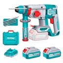 TALADRO ROTOMARTILLO 7/8"  20V SDS PLUS 2.0 JULES INCLUYE 2 BATERIA 4.0AH,1 CARGADOR Y 4 ACCESORIOS INDUSTRIAL  SUPER TOTAL (UTRHLI212282)