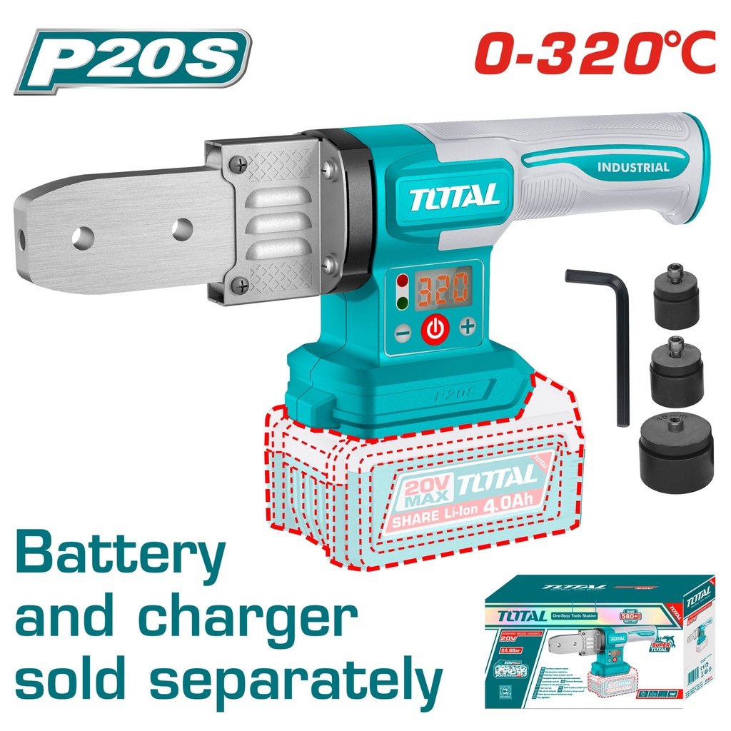 SOLDADOR DE TUBO PVC INALAMBRICO 20V  0-320° (20-25-32MM) SUPER TOTAL (TWTLI2018)
