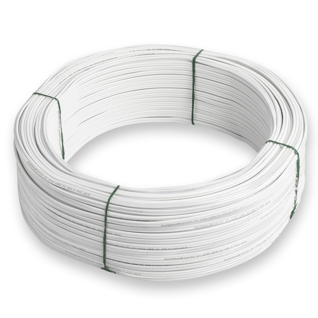 CABLE DUPLEX 2 X 22 AWG CERTIFICADO BLANCO  (REF-3398) 