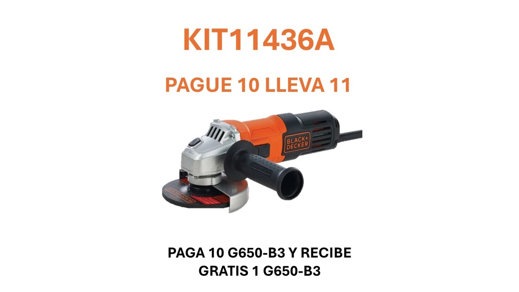 PULIDORA BLACK & DECKER 4 1/2 650W (G650-B3) (PAGUE 10 LLEVE 11)